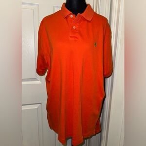 Ralph Lauren Orange Polo Shirt Classic Sporty Design